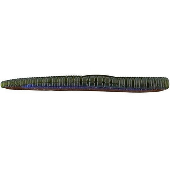 Roboworm N5-FFFB Ned Worm 5" Green Pumpkin Black Flake 6 Per Pack