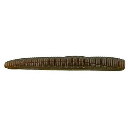 Roboworm Ned Worm 3" Green Pumpkin Black Flake, 8/Pack