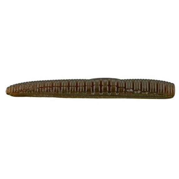 Roboworm Ned Worm 3" Green Pumpkin Black Flake, 8/Pack