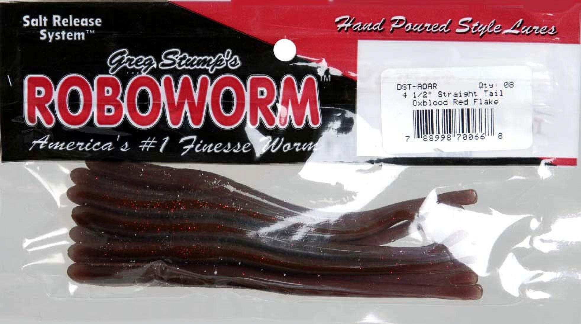 Roboworm Straight Tail Worm 4-1/2 - Oxblood/Red Flake - Walmart