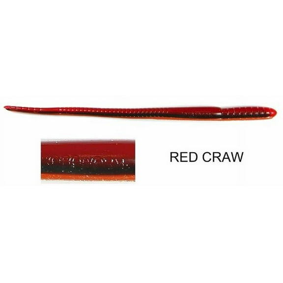 Roboworm Straight Tail Worm Bait Red Craw, 7-Inch