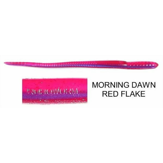 Roboworm Straight Tail Worm7'' Morning Dawn/Red Flk 8pk
