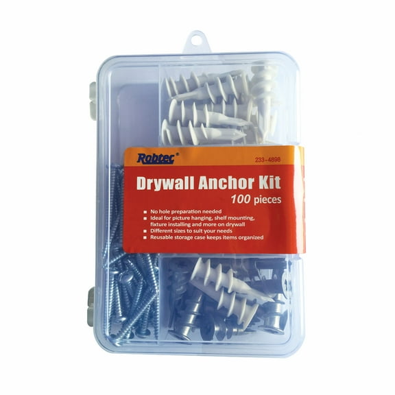 Robtec Drywall Anchor Assortment, 3/8- x 1-1/41-5/8 (100-Pack)