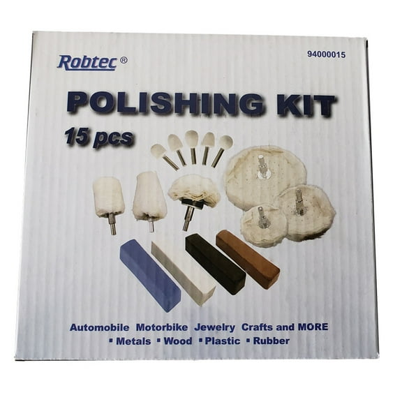 Robtec 15 Piece Aluminum Polishing Kit for Automotive Use