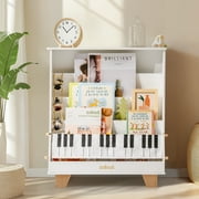 Robud Kids Bookshelf, Wooden Book Shelf with Stability & Sturdiness, 5-Tier Montessori Bookshelf for Kids with Ideal Size, Book Shelf for Kids Rooms, Nursery, Playrooms,White