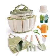 Robud Kids Gardening Tools, 17 Pcs Toddler Gardening Set, Childrens Gardening Tools, Metal Kids Gardening Set All in One Kit, Gardening Tools for Kids Outdoor Toys Gift for Boys and Girls