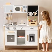 Robud Kids Play Kitchen, Wooden Toy Kitchen with Planting Box, Montessori Pretend Set for Toddlers 3+