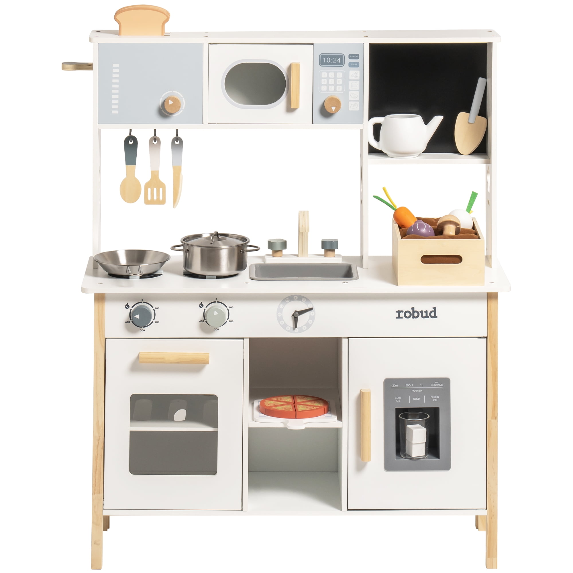 Robud Kids Play Kitchen - Wooden Toy Kitchen with Planting Box ...