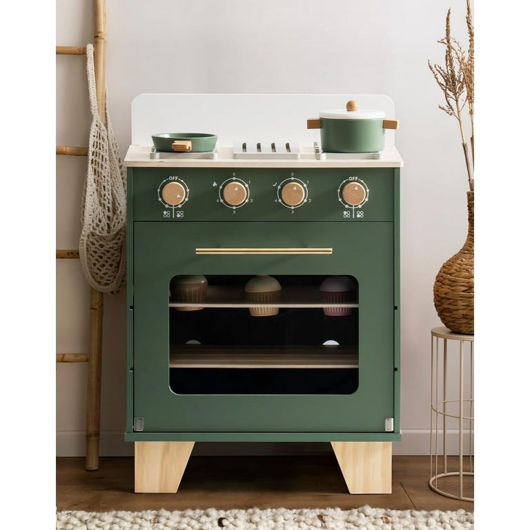 Robud Kids Wooden Toy Oven Kitchen Set with Accessories, Pretend