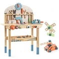 thumbnail image 1 of Robud Pretend Play Workbench Toddler Workshop, Large Wooden Construction Set for Children 3+ Years, 1 of 9