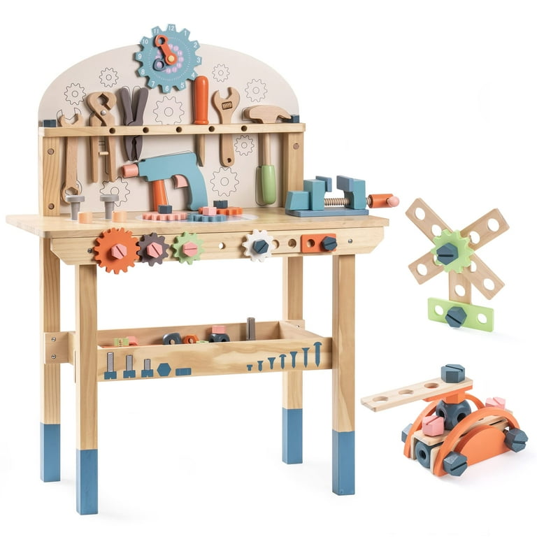 Robud Pretend Play Workbench Toddler Workshop, Large Wooden