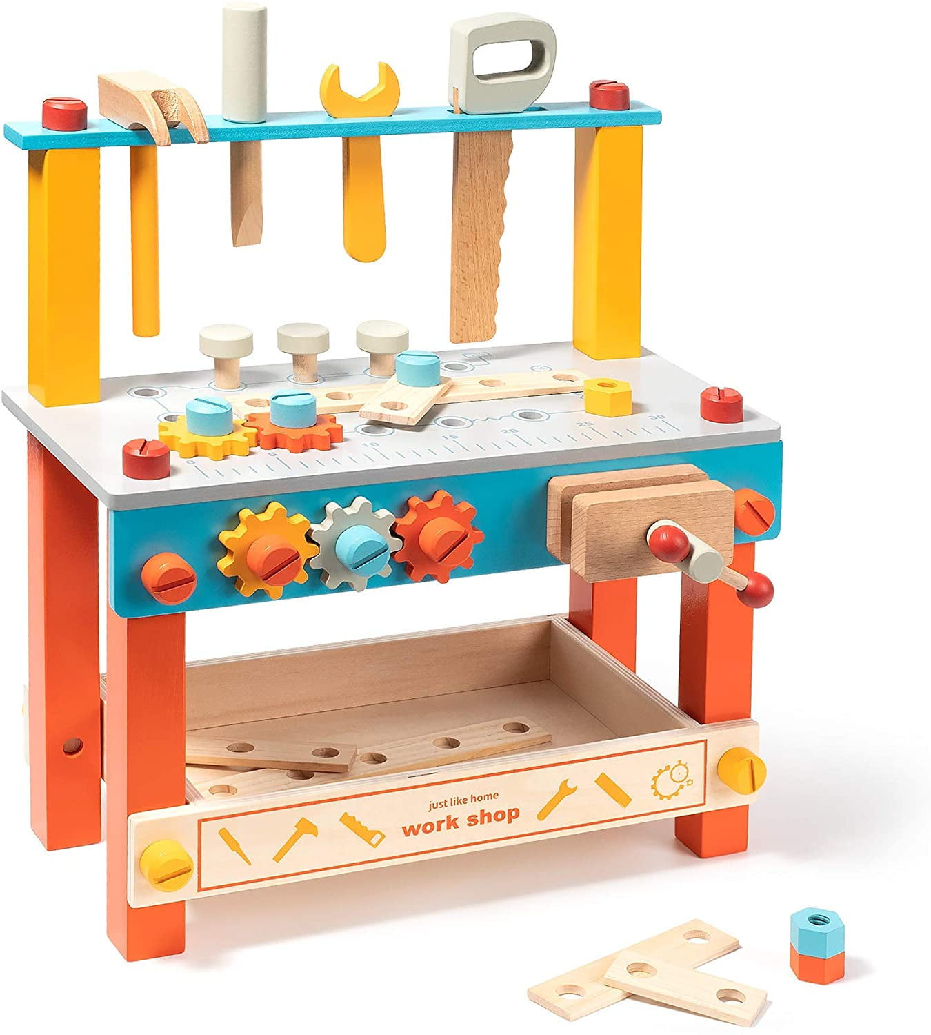 Black & Decker And Kids Workbench and Six pc. Wooden Tool Set for