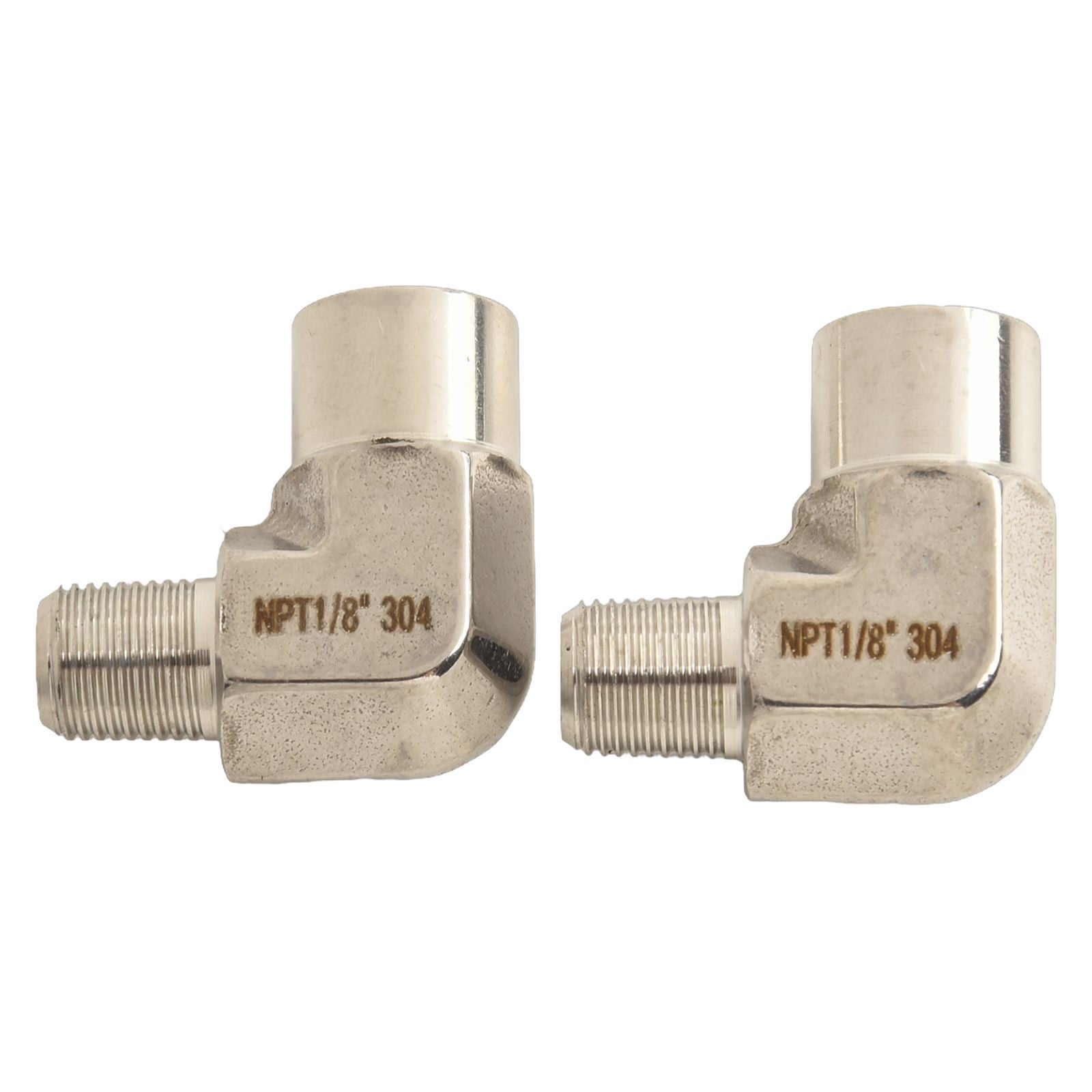 AC PERFORMANCE Stainless Steel 90 Degree AN To NPT Adapter - -3 AN Male To 1/8" NPT Male Fitting