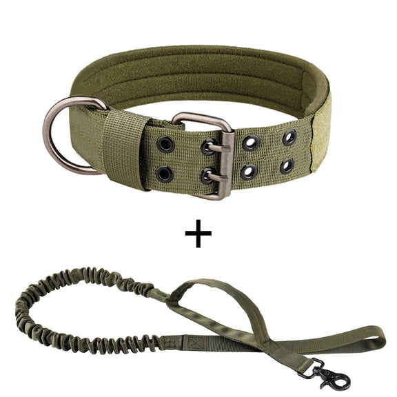 Robust Blends Material Outdoor Dog Collar For Medium And Large Dogs Suitable For Training Hiking Breathable With Five Adjustable Settings And Included Traction Rope