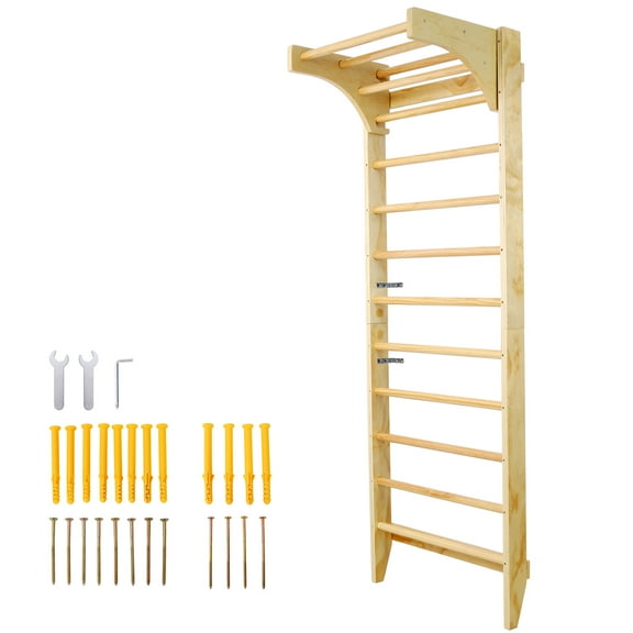 Robust Construction Compact Design 286 lbs Support Gymnastics Swedish Ladder with Pull-up Bar Physical Therapy Tool