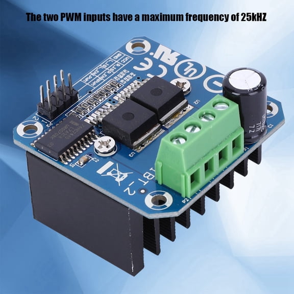 Robust Motor Controller, 43A BTS7960 Chip, 25kHz PWM, Forward/Reverse, Isolated 5V Logic, Durable Design
