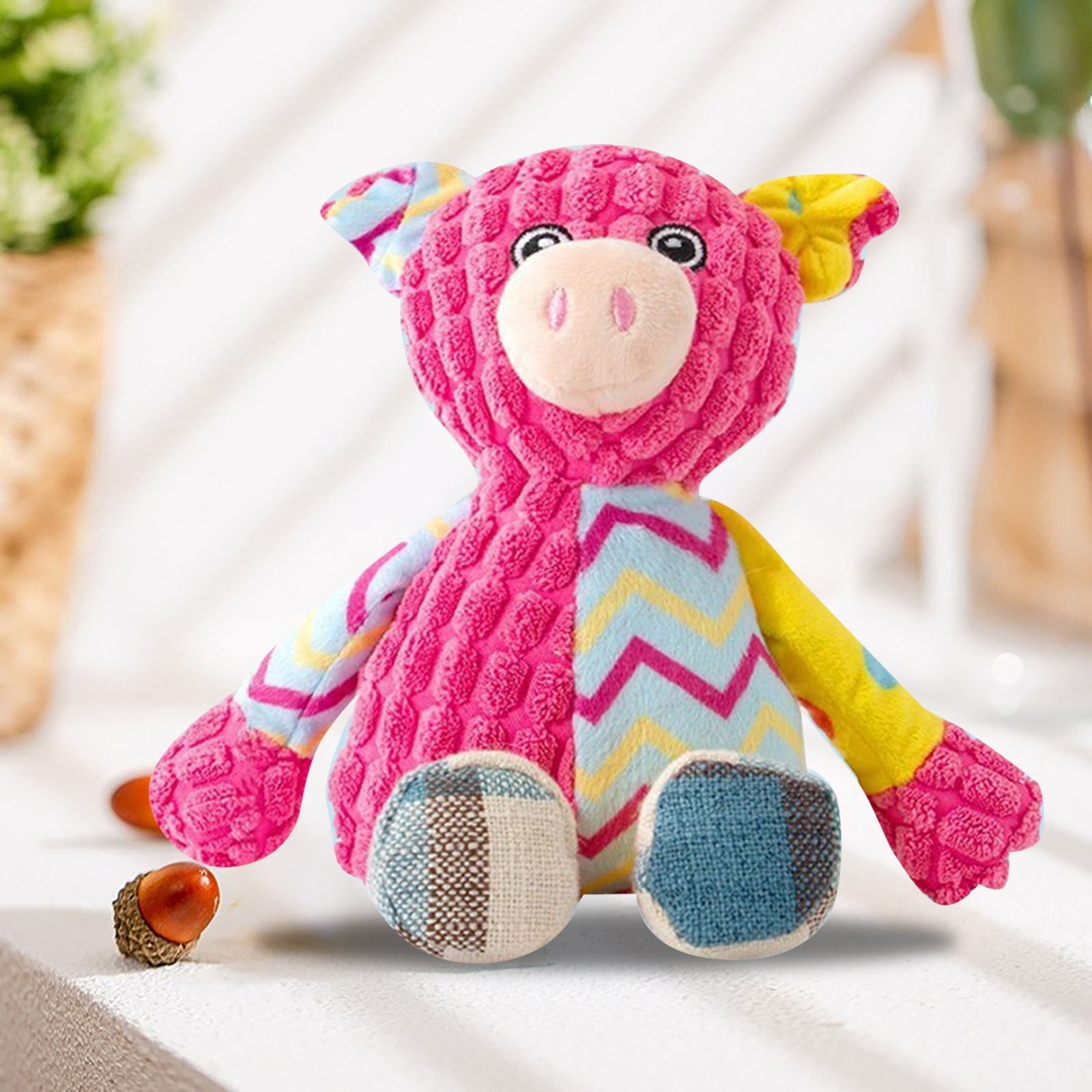 Robust Pig Immortal Squeaker Plush Toy for Aggressive Chewers