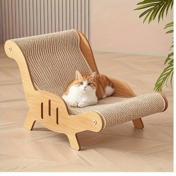 Robust Sisal Rope Cat Scratching Chair - Resilient Anti-Scratch Lounge Sofa, Premium Large Cat Relaxation Scratcher Toy
