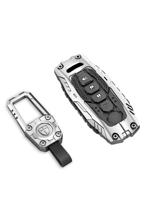 Robust Zinc Alloy Full-Body Key Fob Cover with Keychain for Nissan 2023-2025 Kicks Sentra Versa Rogue Pathfinder Smart Keyless Remote