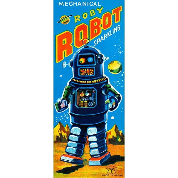 Roby Robot Poster Print by Retrobot Retrobot (10 x 24)
