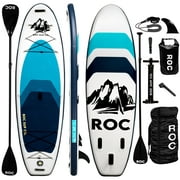 Roc Inflatable Stand Up Paddle Board with Premium sup Accessories & Backpack, Non-Slip Deck, Waterproof Bag, Leash, Paddle and Hand Pump