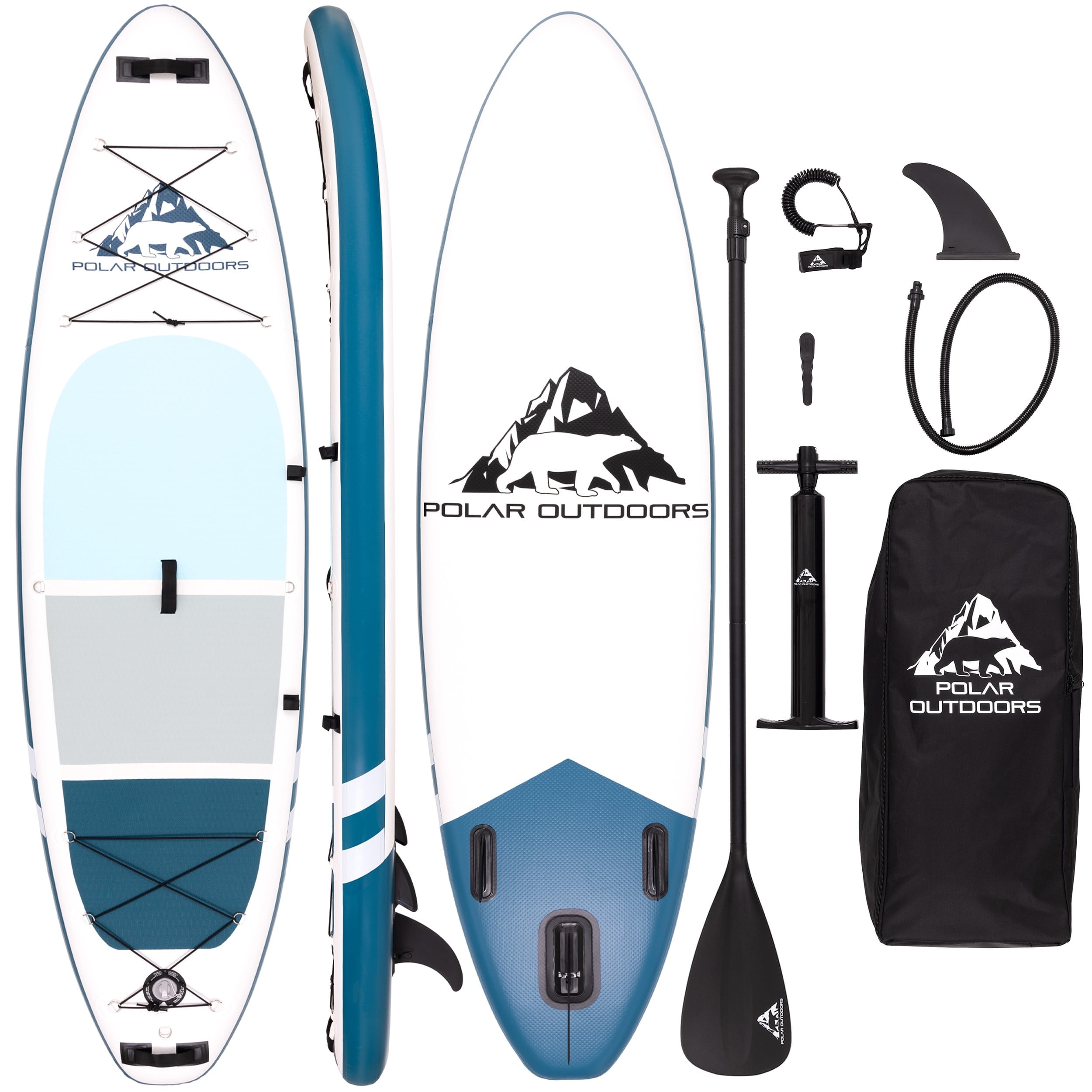 Roc Inflatable Stand Up Paddle Board with Premium Sup Accessories & Backpack, Non-Slip Deck, Waterproof Bag, Leash, Paddle and Hand Pump, Blue