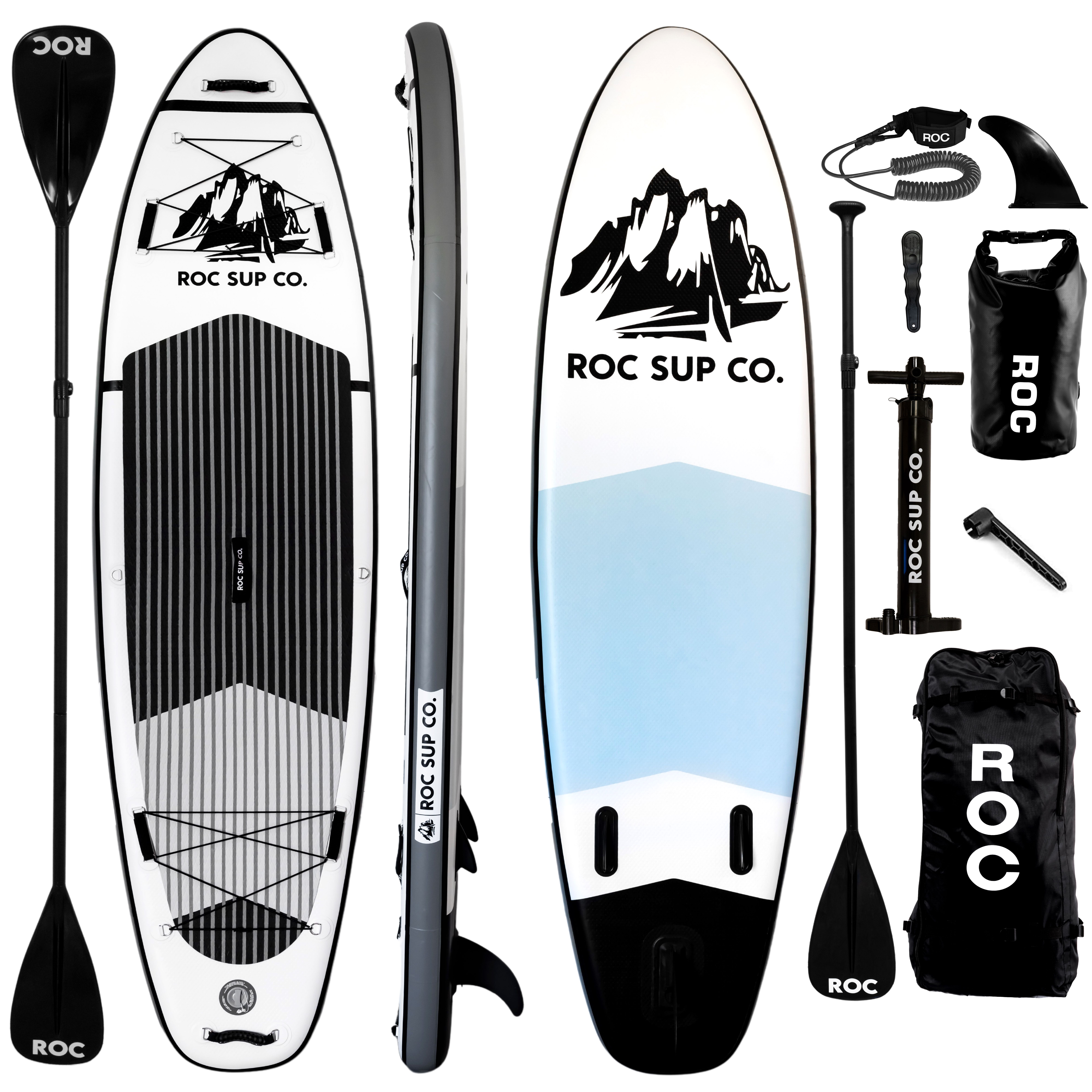 Roc Inflatable Stand Up Paddle Board with Premium sup Accessories & Backpack, Non-Slip Deck, Waterproof Bag, Leash, Paddle and Hand Pump - image 1 of 5
