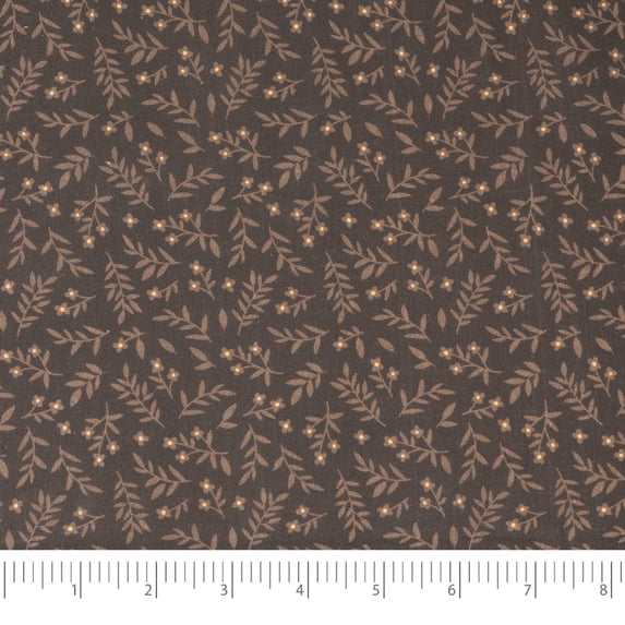 Roc-Lon 100% Cotton, 108" Wide, Quilt Backing, Prints, Packed Floral Chocolate, Cut By Yard