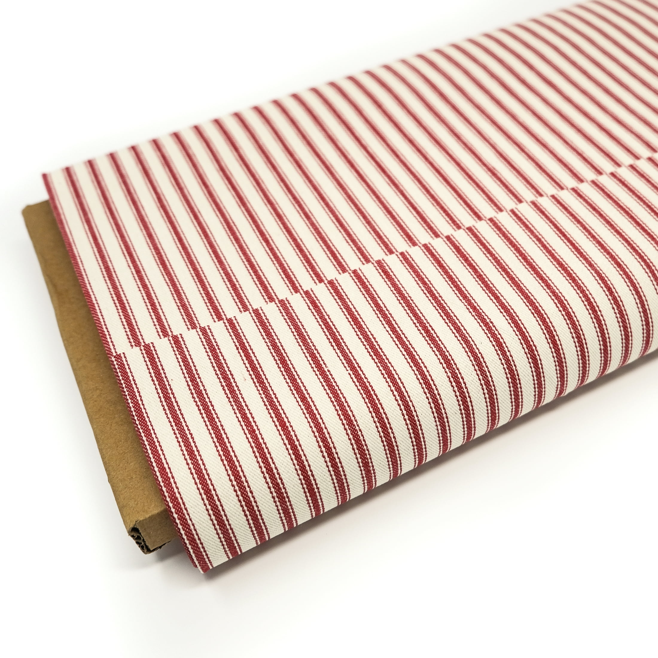 Roc-Lon 44/45 100% Cotton Woven Stripe Ticking Red, Cut By Yard