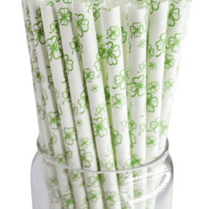 Roc Paper Straws Green Shamrock Paper Straws