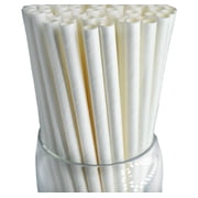 Roc Paper Straws Solid White Paper Drinking Straws 100 Count Box