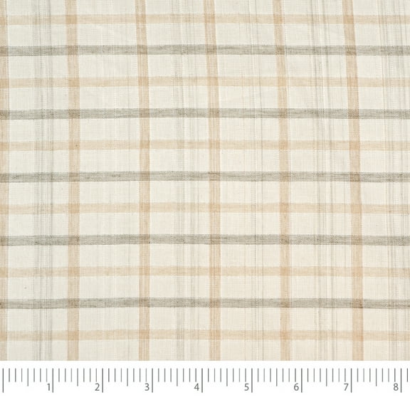 Roc-lon 100% Organic Cotton, 60"/61", Sewing Craft Fabric, 2-layer Yarn Dyed Muslin, Plaid, 2 Yard