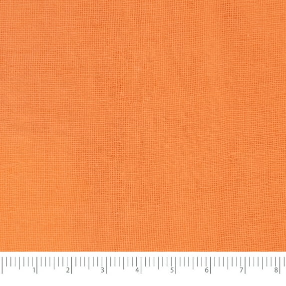 Roc-lon 100% Organic Cotton, 60"/61", Sewing Craft Fabric, 4-layer Solid Muslin/Gauze, Orange, Cut by Yard