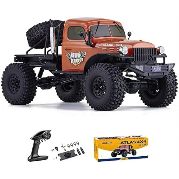 RocHobby Atlas 1/10 RC Crawler, 4WD 2.4Ghz RC Rock Truck Off Road, Hobby RC Car Indoor&Outdoor 2 in 1, RC Vehicles for Adults Need to Complete with Battery, Orange