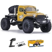 RocHobby Atlas 1/10 RC Crawler, 4WD 2.4Ghz RC Rock Truck Off Road, Hobby RC Car Indoor&Outdoor 2 in 1, RC Vehicles for Adults Need to Complete with Battery, Yellow