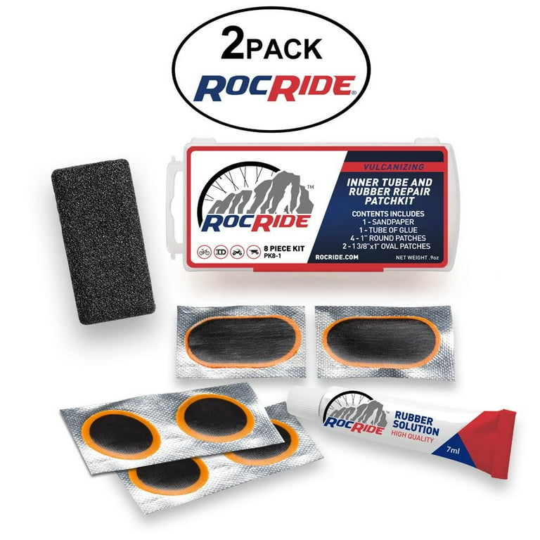 RocRide 8 Piece Inner Tube Patch Bicycle Tire Repair Kit. Also for ATVs BMX and Motorcycles. 2 Pack Walmart