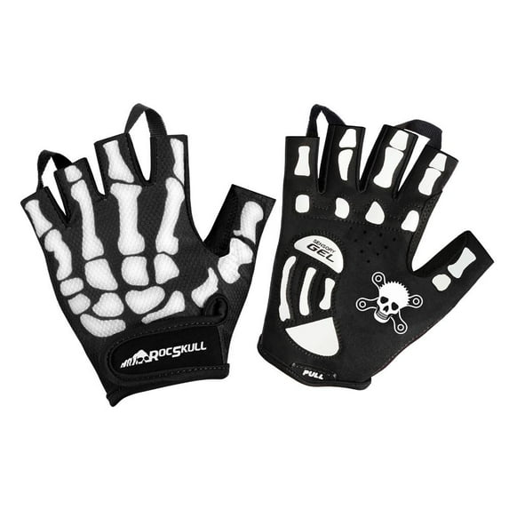 RocRide Skeleton Cycling Gloves Gel Padded Half Finger.