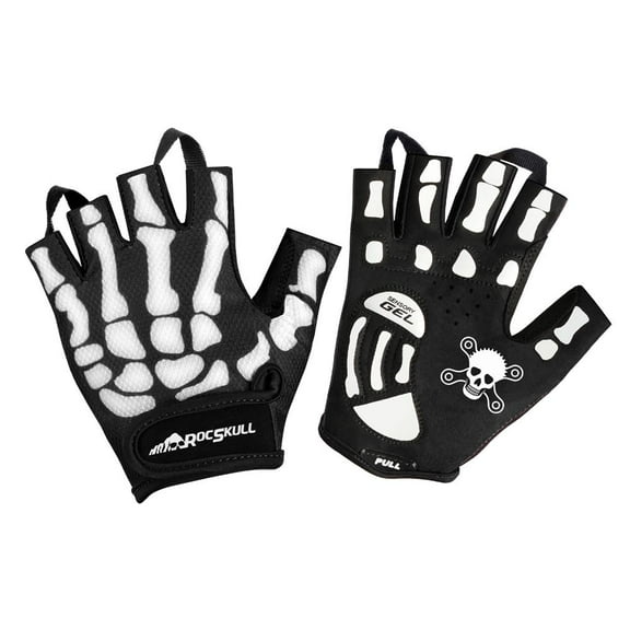 RocRide Skeleton Cycling Gloves Gel Padded Half Finger.
