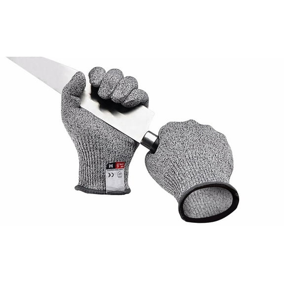 Roca High Performance Level 5 Cut Resistant Gloves for Kitchen Work Slip-Resistant Grey Large
