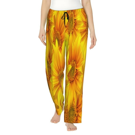 Rocae 3D Sunflowers for Women's Pajama Pants Pj Pants Lounge Pants-Medium