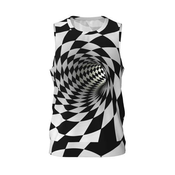 Rocae 3D Vortex Illusion for Men's Basketball Jersey Lightweight and Breathable Athletic Tank Top,Quick-Drying Sports Jersey Large