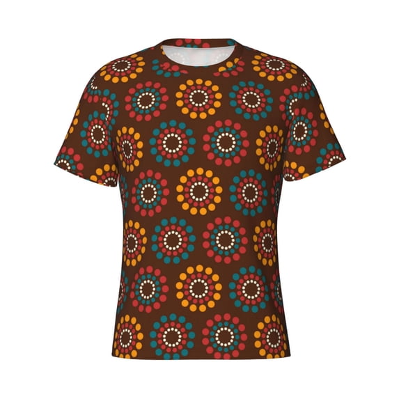 Rocae 60s and 70s Aesthetic1 for Men's Moisture-Wicking Crew Tee - T-Shirt for Sports, Outdoor Activities, and Casual WearSmall