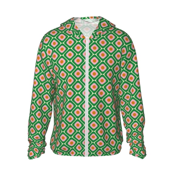 Rocae 60s and 70s Style Print Breathable Sun Protection Hoodie Quick-Dry Lightweight Long Sleeve Hoodie Unisex Running Sports Shirt