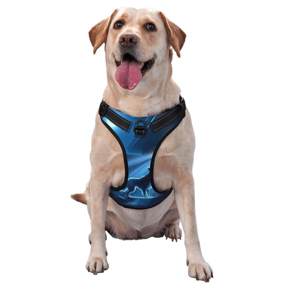 Rocae A Wolf Barks Out A Window for Walk Dog Harness for Small to Large Dogs,Adjustable and Easy to Fit-Medium