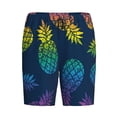thumbnail image 1 of Rocae Abstract Bright Pineapple Fruit Retro for Men's Soft Sleep Pajama Shorts, Waistband and Pockets, 1 of 9