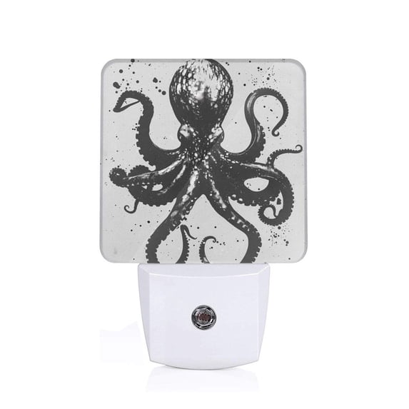 Rocae Abstract Ink Octopus for 0.5W Plug in Night Light, Dusk to Dawn, Bright Nightlight Auto-On/Off-US