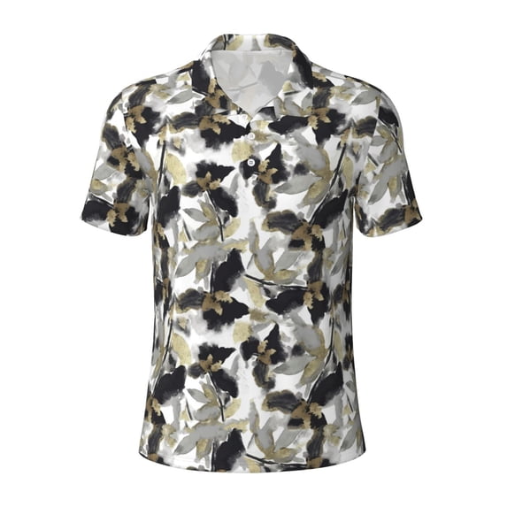 Rocae Abstract Watercolor for Men's Short Sleeve Polo Shirt, Quick Drying Performance Moisture Wicking Sports Men's Golf Shirt 4X-Large