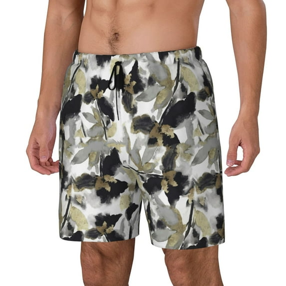 Rocae Abstract Watercolor for Men's Swim Trunks Quick Dry With Two Side Pockets and One Lined Patch PocketXX-Large
