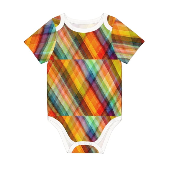 Rocae Abstract Watercolors Tartan for Baby Climbing Clothes Soft Baby Romper for Active Infants Comfortable and Breathable Crawling Jumpsuit Unisex Baby Outfit 6 Months