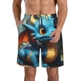 thumbnail image 1 of Rocae Adorable Blue Baby Dragon for Men's Beach Shorts Casual Elastic Waist Drawstring Summer Beach Shorts,S-3XL-X-Large, 1 of 6